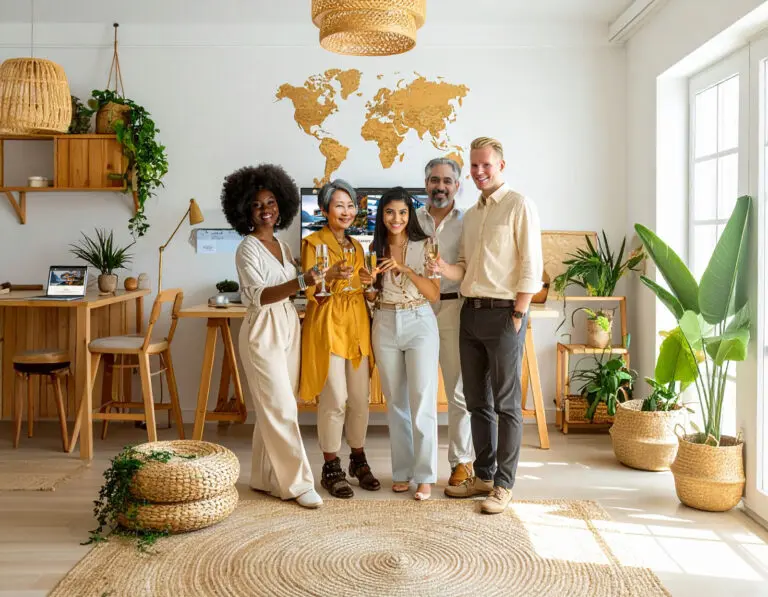 International People Booking LULA Villas drinking Champagne